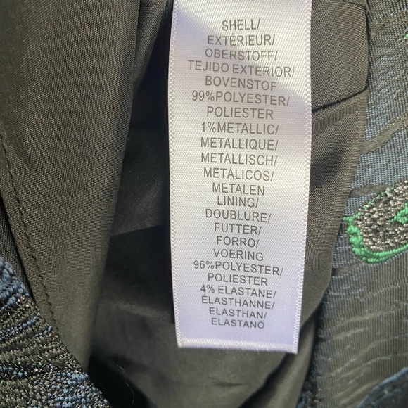 Elegant Dark Floral Jacquard High Low Dress - Picture 9 of 11